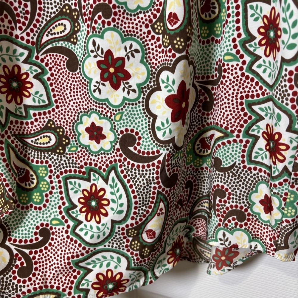 Only Necessities Blouse Top Button Up Womens 1X Paisley Boho 3/4 Sleeve Western - Picture 6 of 7